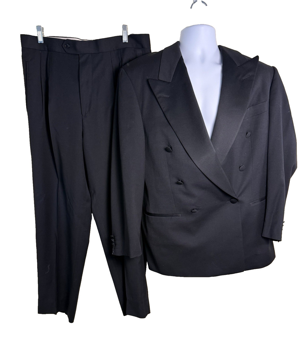 Vtg NWOT 40R Hugo Boss Black Label Horowitz Scala Tuxedo Suit 100% Virgin Wool